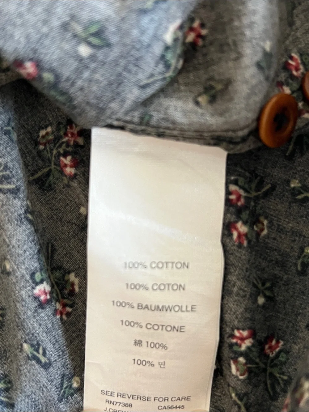 J.Crew Dark Navy blue Button-Down Shirt Floral Print 100% cotton Men’s L Slim
